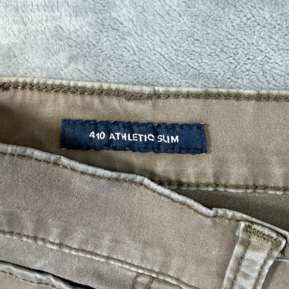 Lucky Brand 410 Athletic Slim Jeans Men's‎ Size 38x28 Brown Tan Denim *Hemmed* - Picture 4 of 8